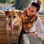 woman and dog