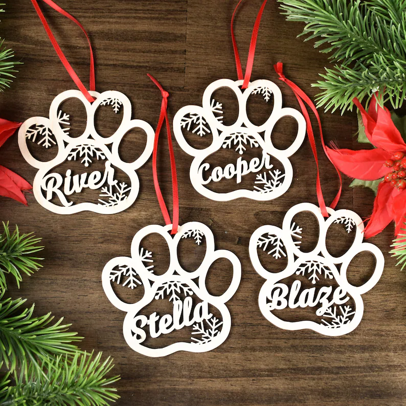 dog paw ornament