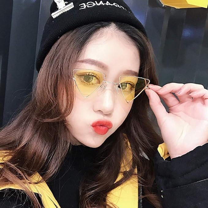 woman wearing yellow sunglasses