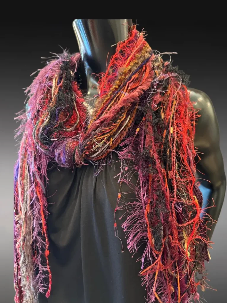 boho scarf in autumn colors