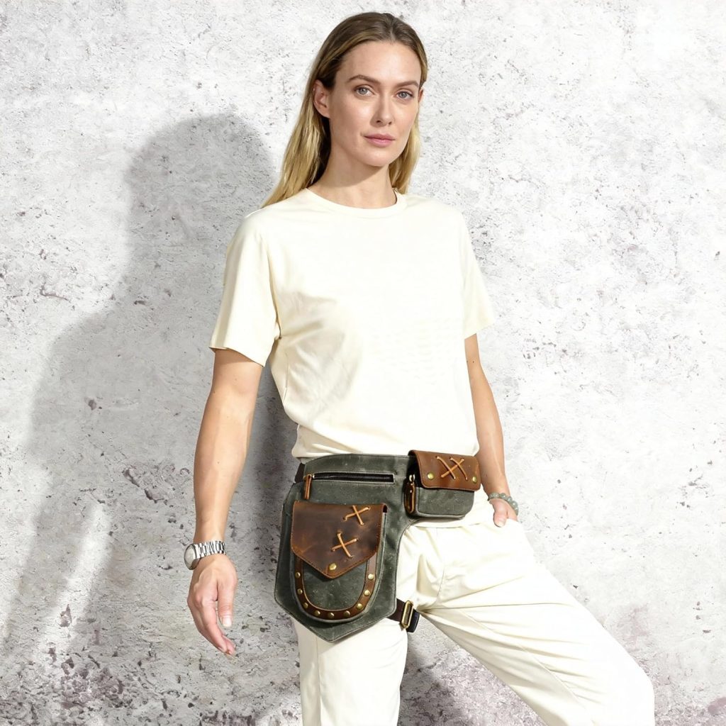 woman wearing waist pack