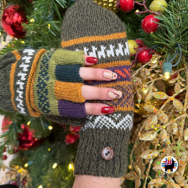 woman wearing mittens