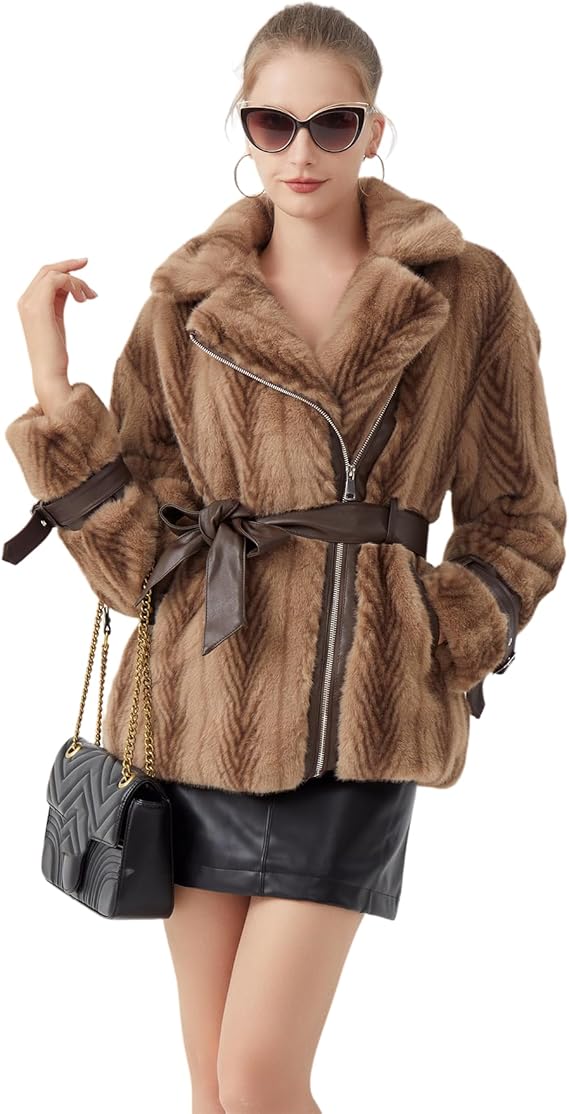 woman wearing fur jacket