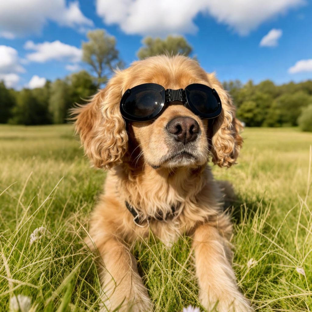 dog wearing sunglasses