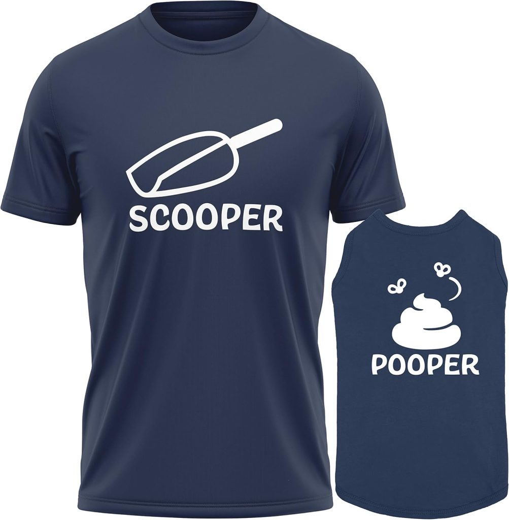 dog and owner scooper pooper matching shirts
