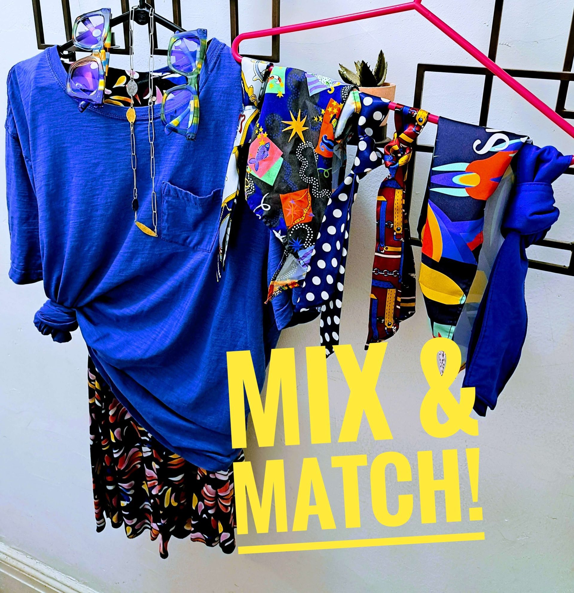 colorful clothes and accessories